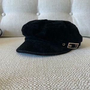 Velvet Paperboy Hat with Gold Buckle